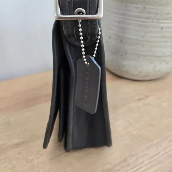 Coach 9145 Legacy Flap Crossbody Shoulder Bag Dark Gray Leather Vintage Purse - Picture 4 of 16